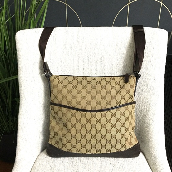Authentic GUCCI unisex crossbody bag brown monogram canvas - Picture 3 of 15
